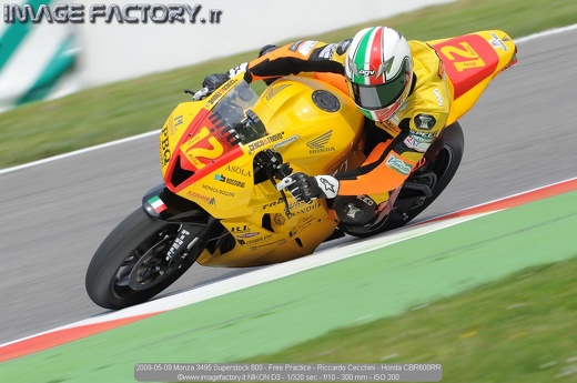 2009-05-09 Monza 3495 Superstock 600 - Free Practice - Riccardo Cecchini - Honda CBR600RR